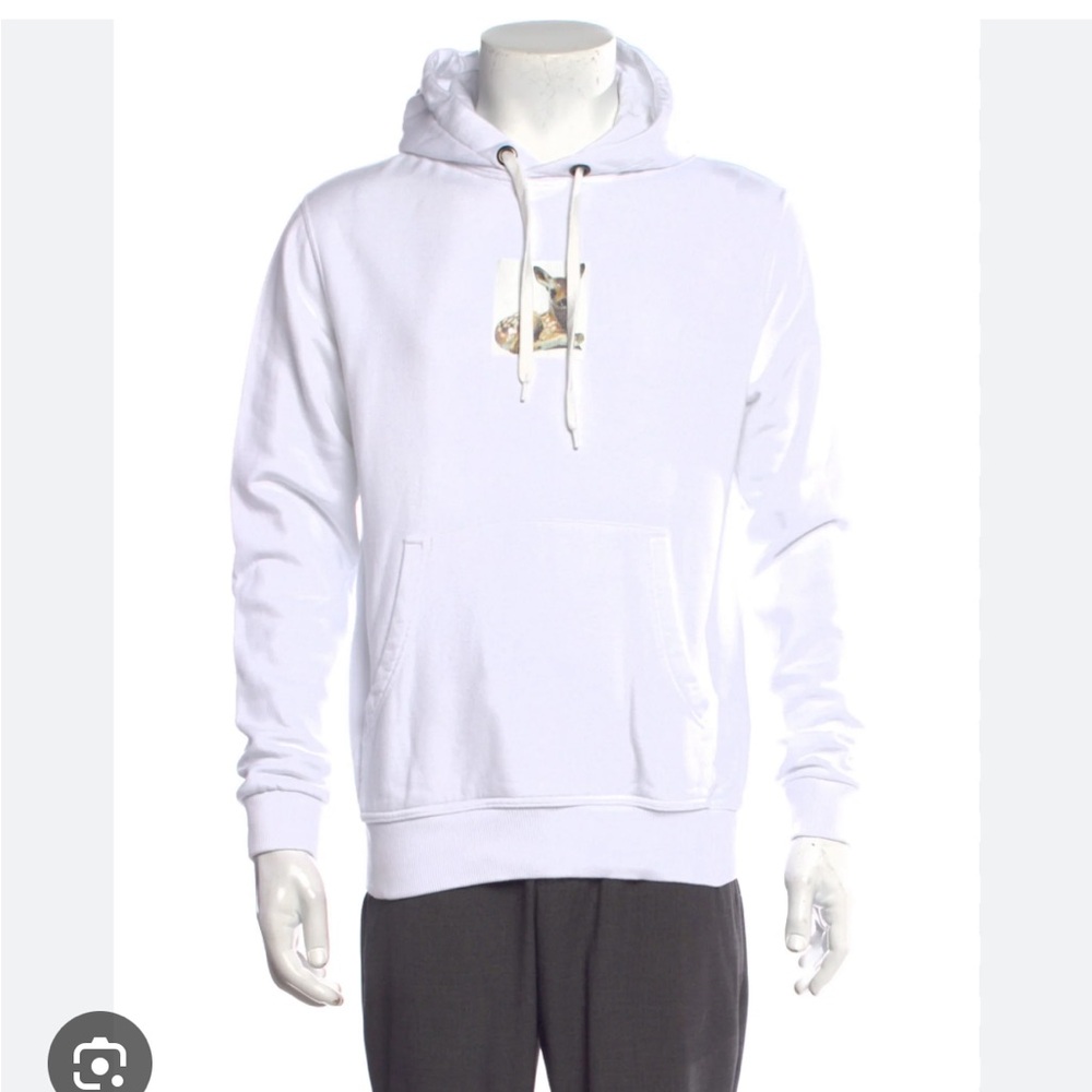Burberry Deer Print Hoodie in white